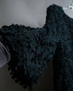 "HERNO" Laser cutwork design structured black dress