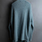 "KENZO" Dull blue oversized distressed V-neck knit