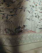 "Hermès" 00's Pastel bird print silk scarf