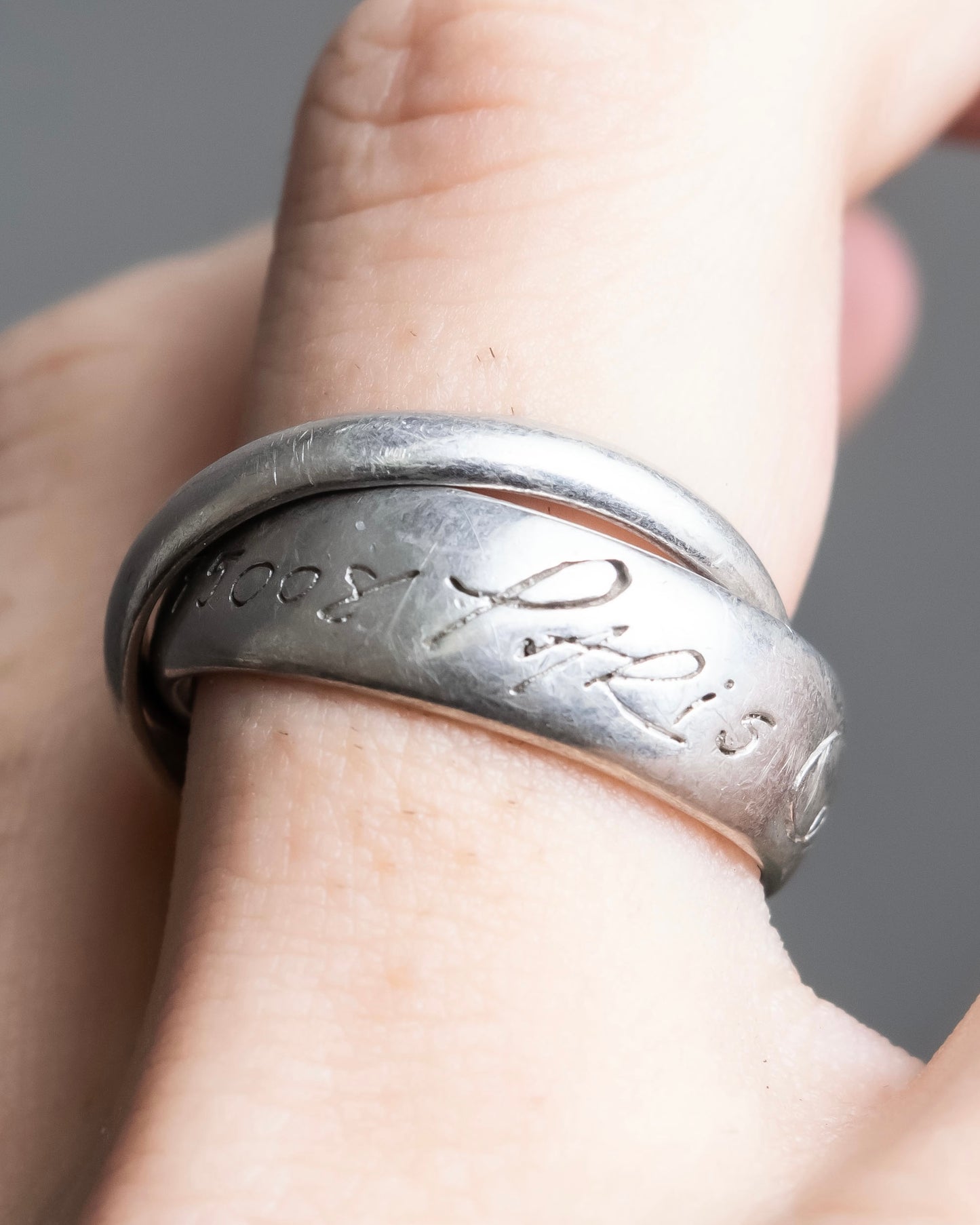 “Celine” Silver 925 engraved double ring