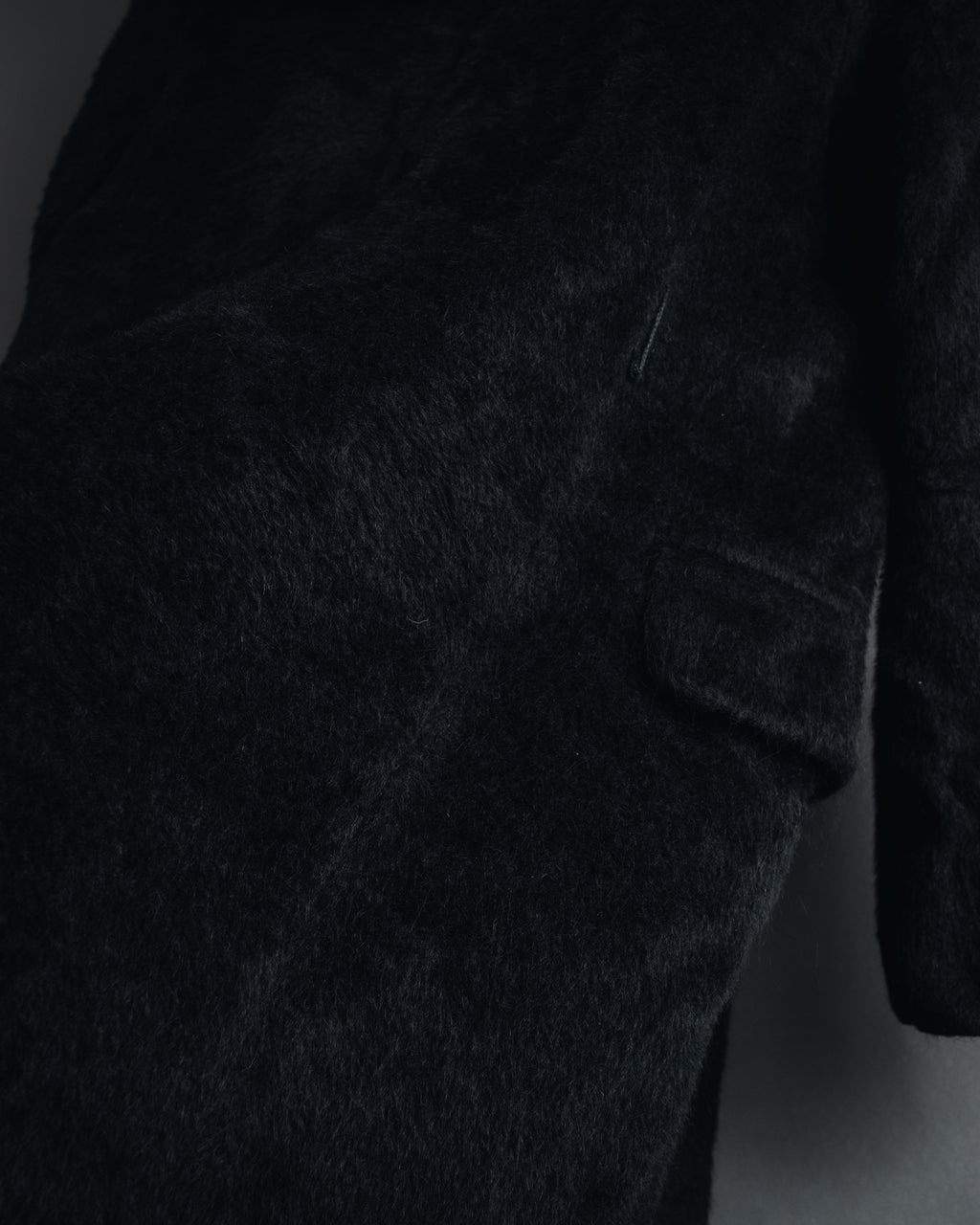 Max Mara 00年代-10年代系带羊驼毛绒毛连帽大衣