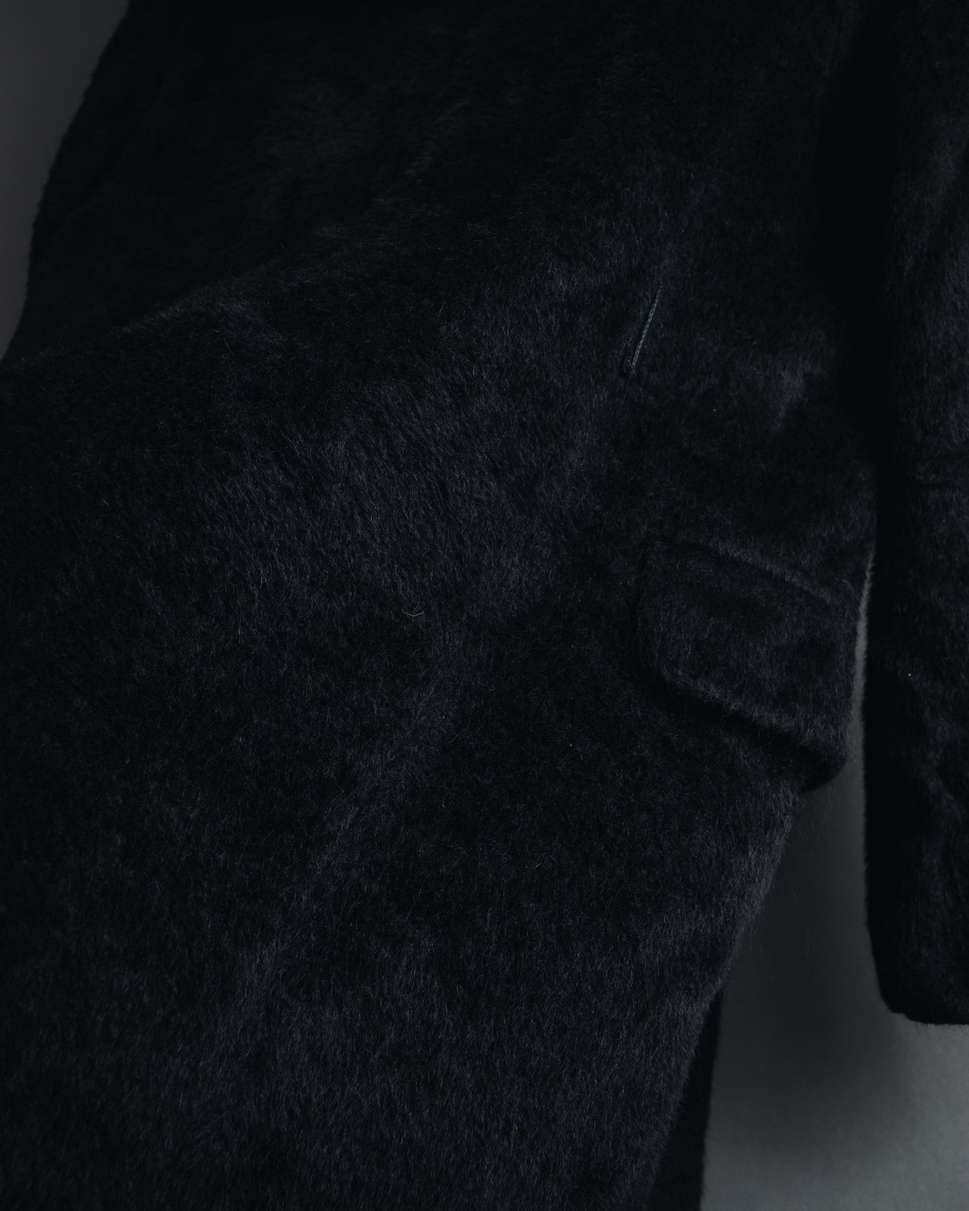 Max Mara 00年代-10年代系带羊驼毛绒毛连帽大衣