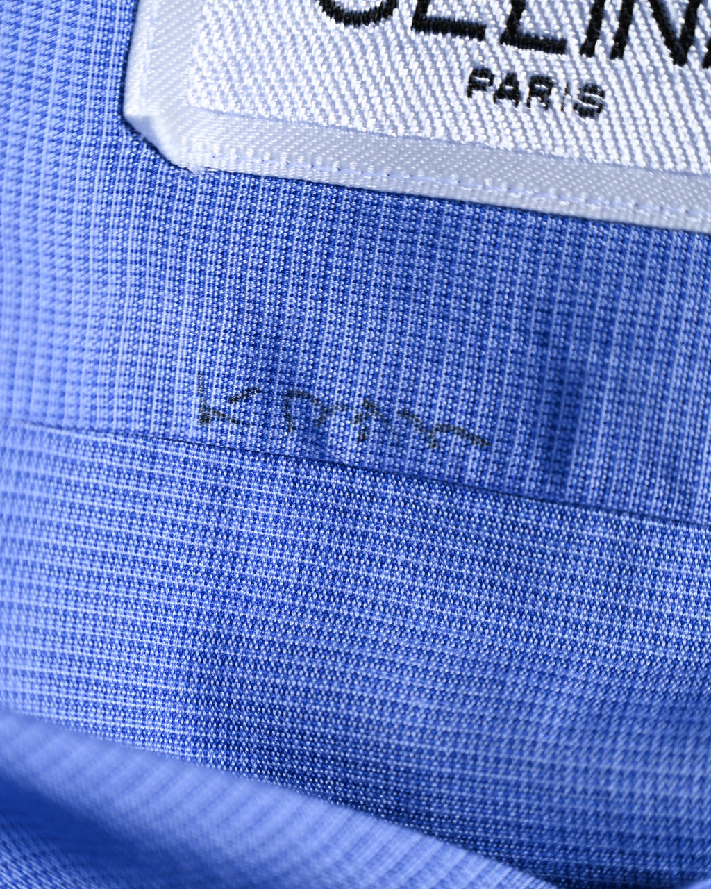 CÉLINE/ Beautiful Colored Logo Embroidered Cotton Shirt Blue