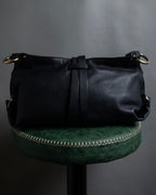 "Salvatore Ferragamo" Gancini reconstructed design shrink leather bag