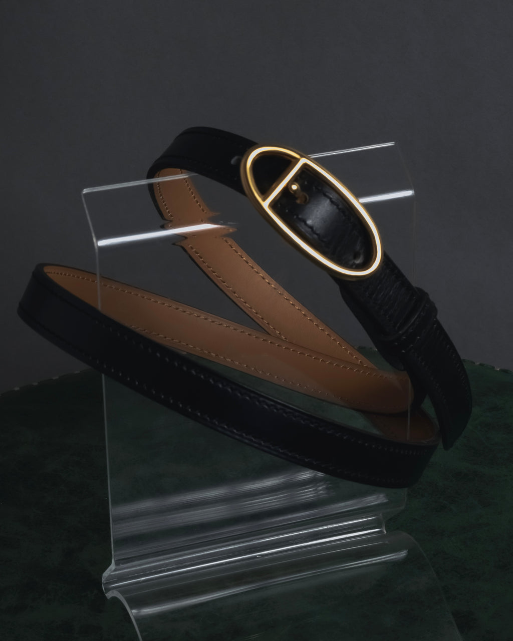 "HERMES" Chaine d'Ancre motif buckle leather belt