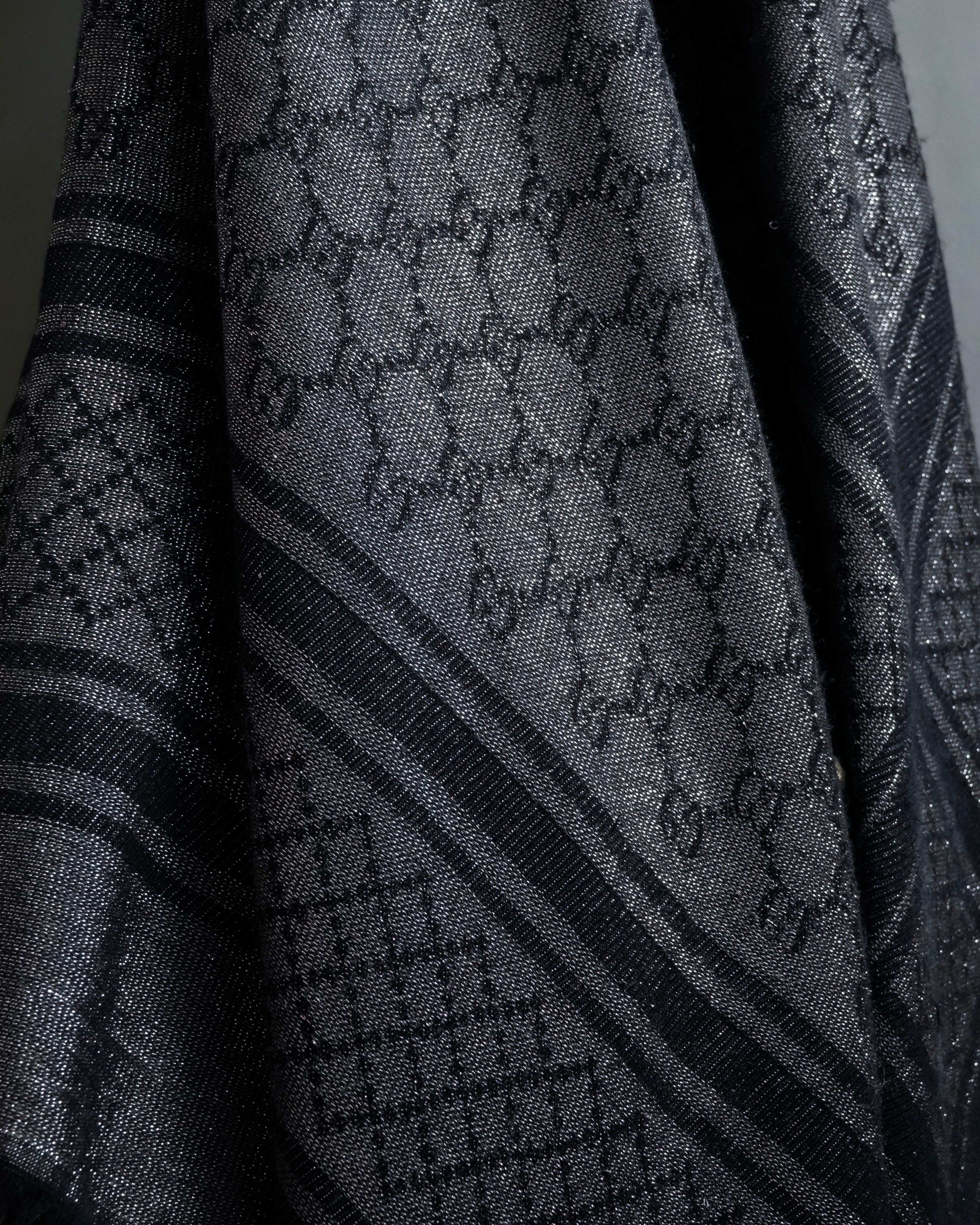 "GUCCI" GG pattern glitter blend woven large stole