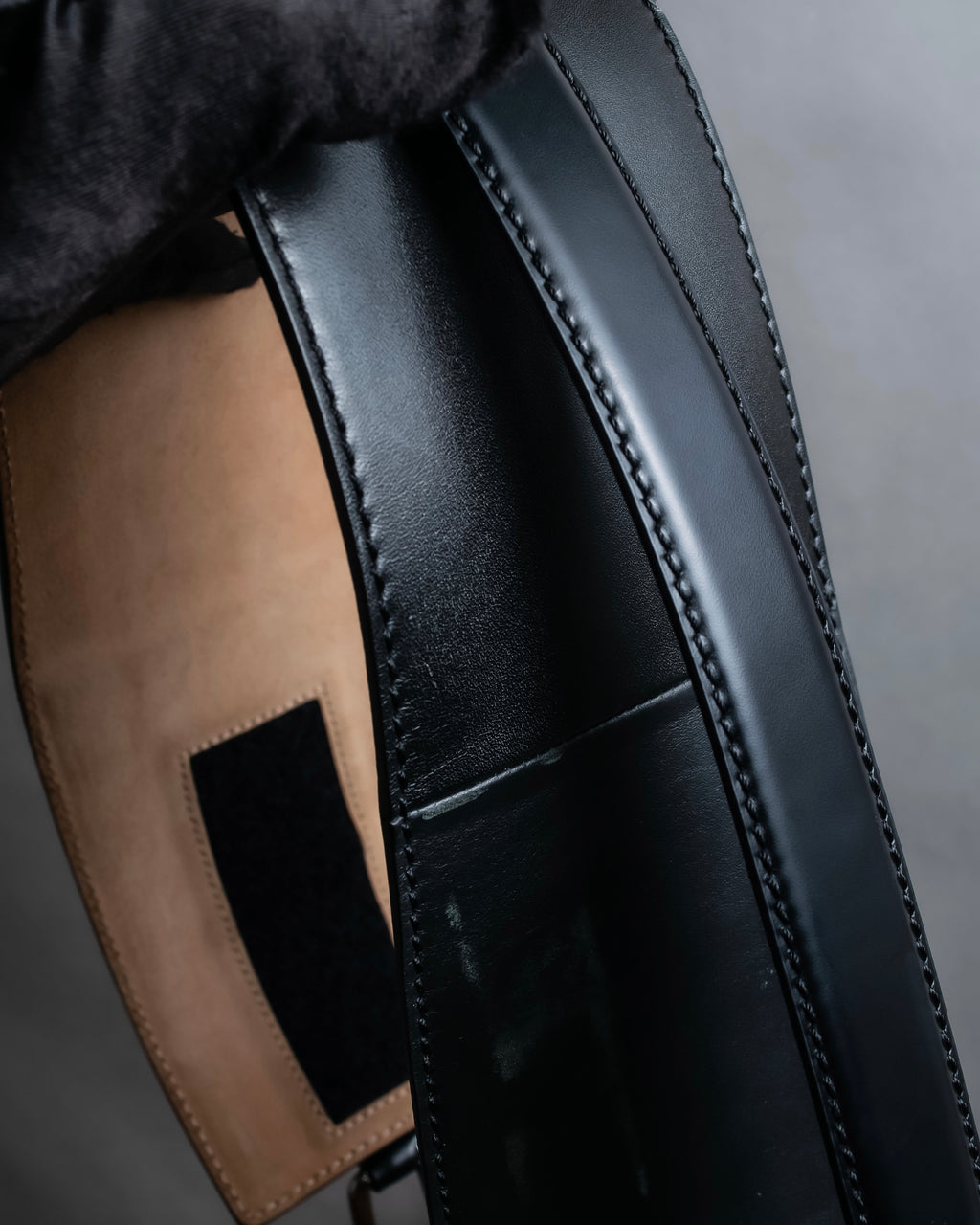 "CELINE" Double buckle belt leather corset belt