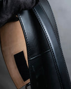 "CELINE" Double buckle belt leather corset belt
