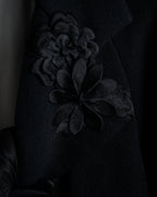 “KEITA MARUYAMA” Floral appliqué one-button chelsea coat
