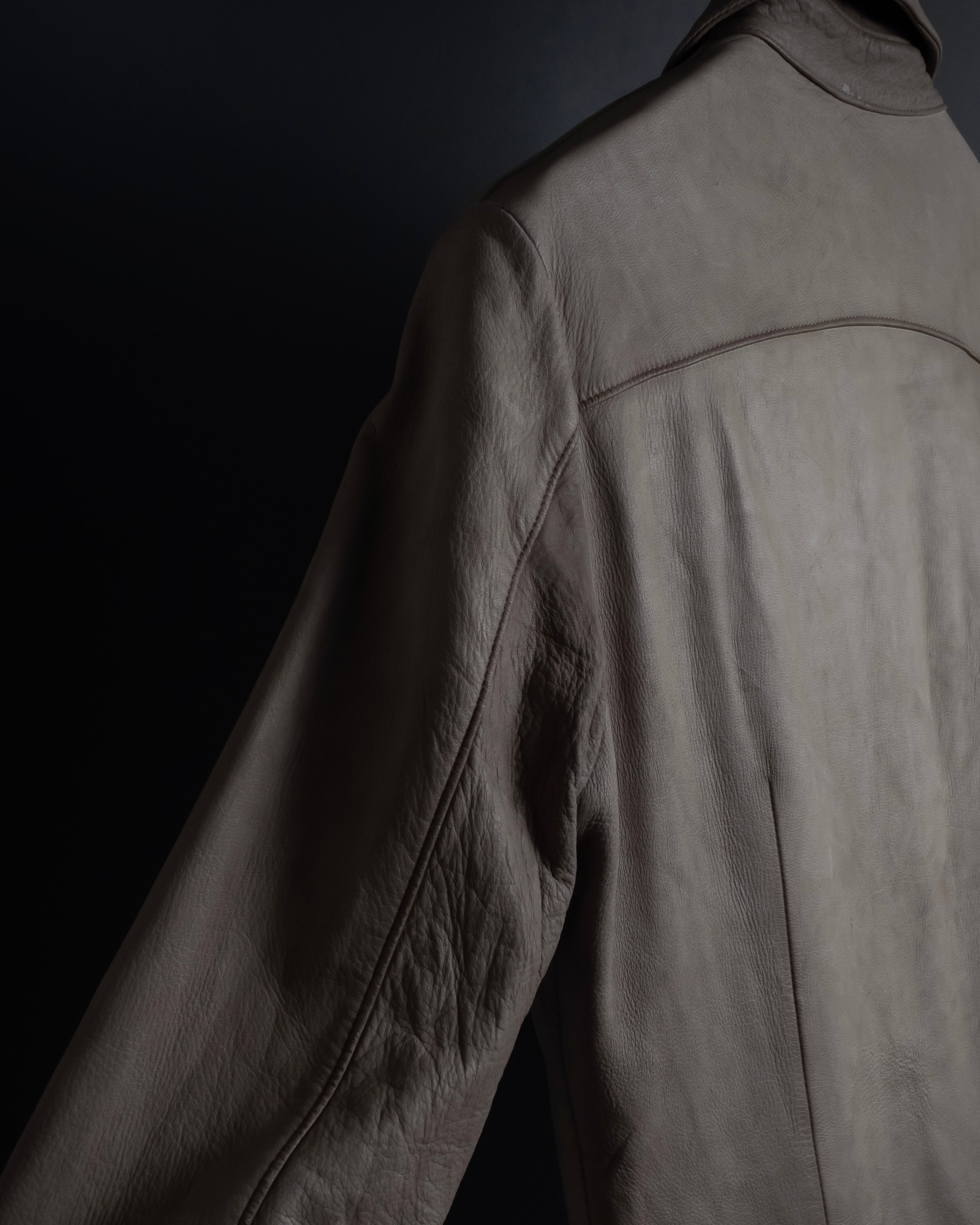 "ISAMU KATAYAMA" Dart-shaped deer leather shirt jacket