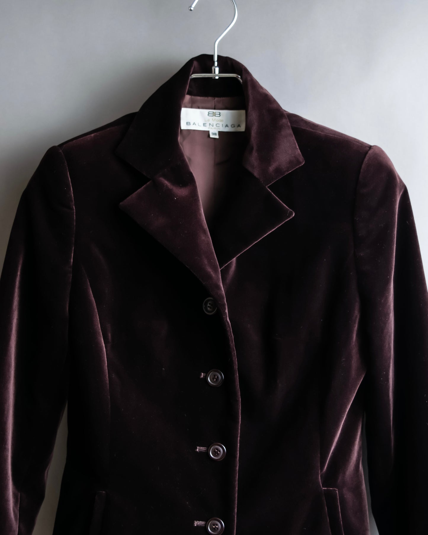 "BALENCIAGA" Velvet beautiful shaped tailored jacket