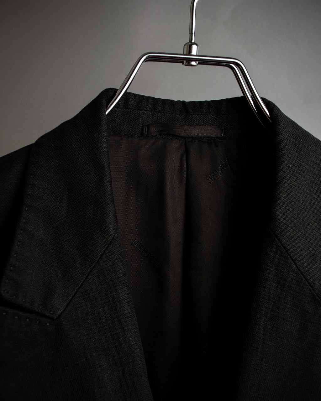 "HERMES" 90's Elegantly relaxed cotton linen tailored jacket