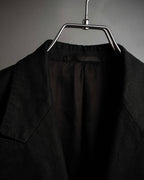 "HERMES" 90's Elegantly relaxed cotton linen tailored jacket