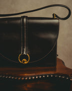 -SPECIAL- "HERMES" 50's Vintage box calf leather shoulder bag