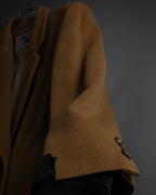 "BURBERRYS" 80's-90's Camel tone cashmere mix chester coat