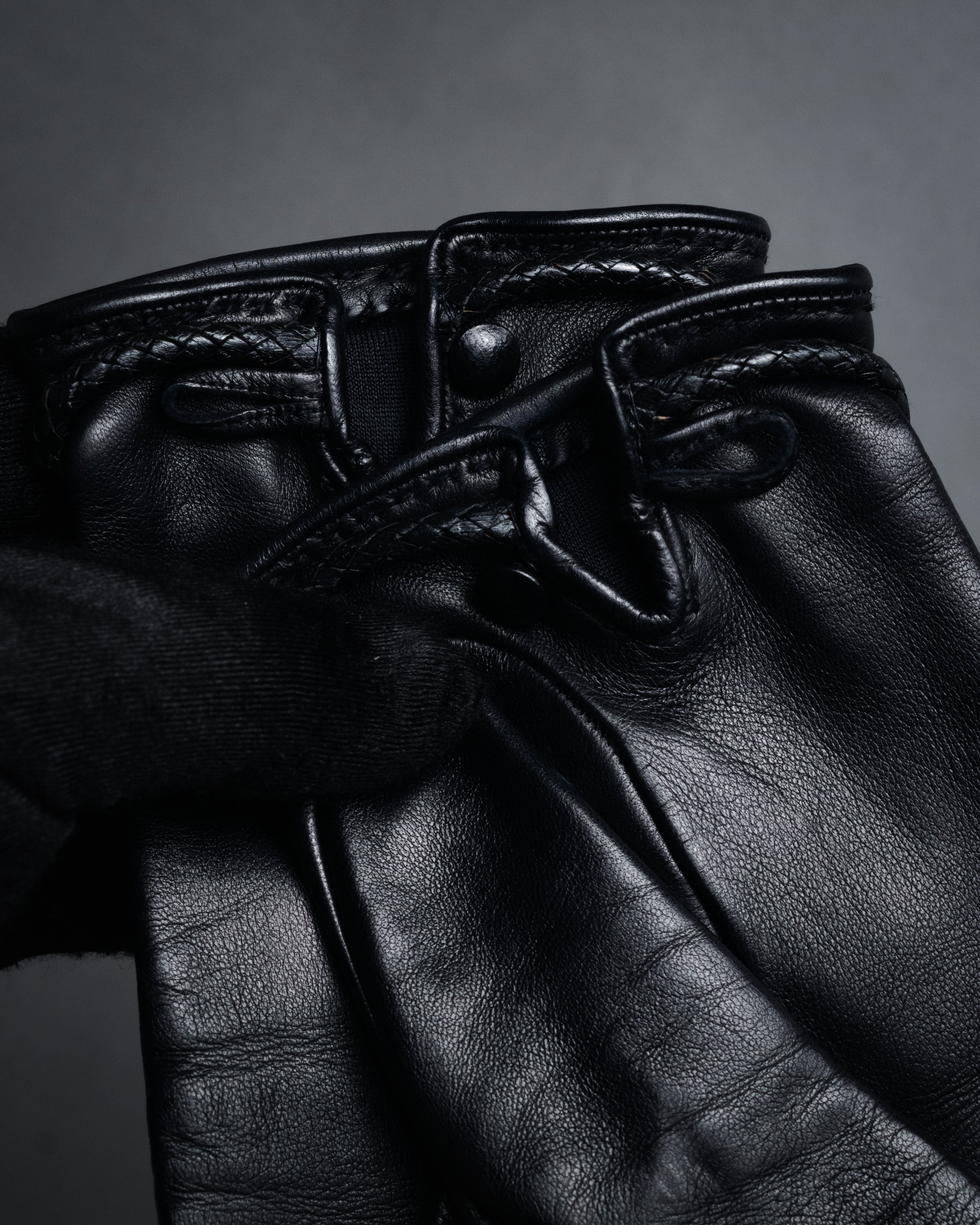 “HERMES” 2000’s Jumbo hook leather gloves