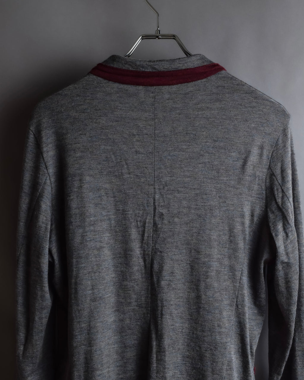 "Vivienne Westwood MAN" Bordeaux piping design draped tailored jacket