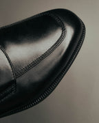 "BURBERRY LONDON" 00's Glossy black leather penny loafers