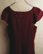 “BOTTEGA VENETA” 10’s Sculptural flutter sleeve wool dress