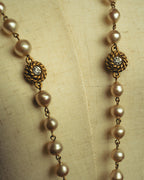 -SPECIAL- "CHANEL" 90's Pearl and crystal embellished long necklace
