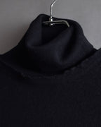 "DIOR" Edith Slimane period double high neck processing knit