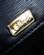 "Chloe" Trapezoid design embossed leather hand bag