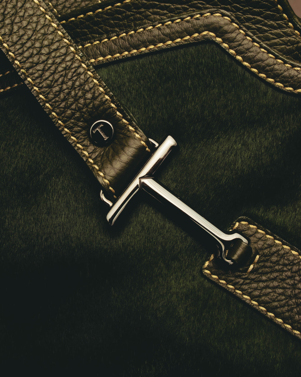 "TOD'S" 00's-10's Textured haircalf leather shoulder bag