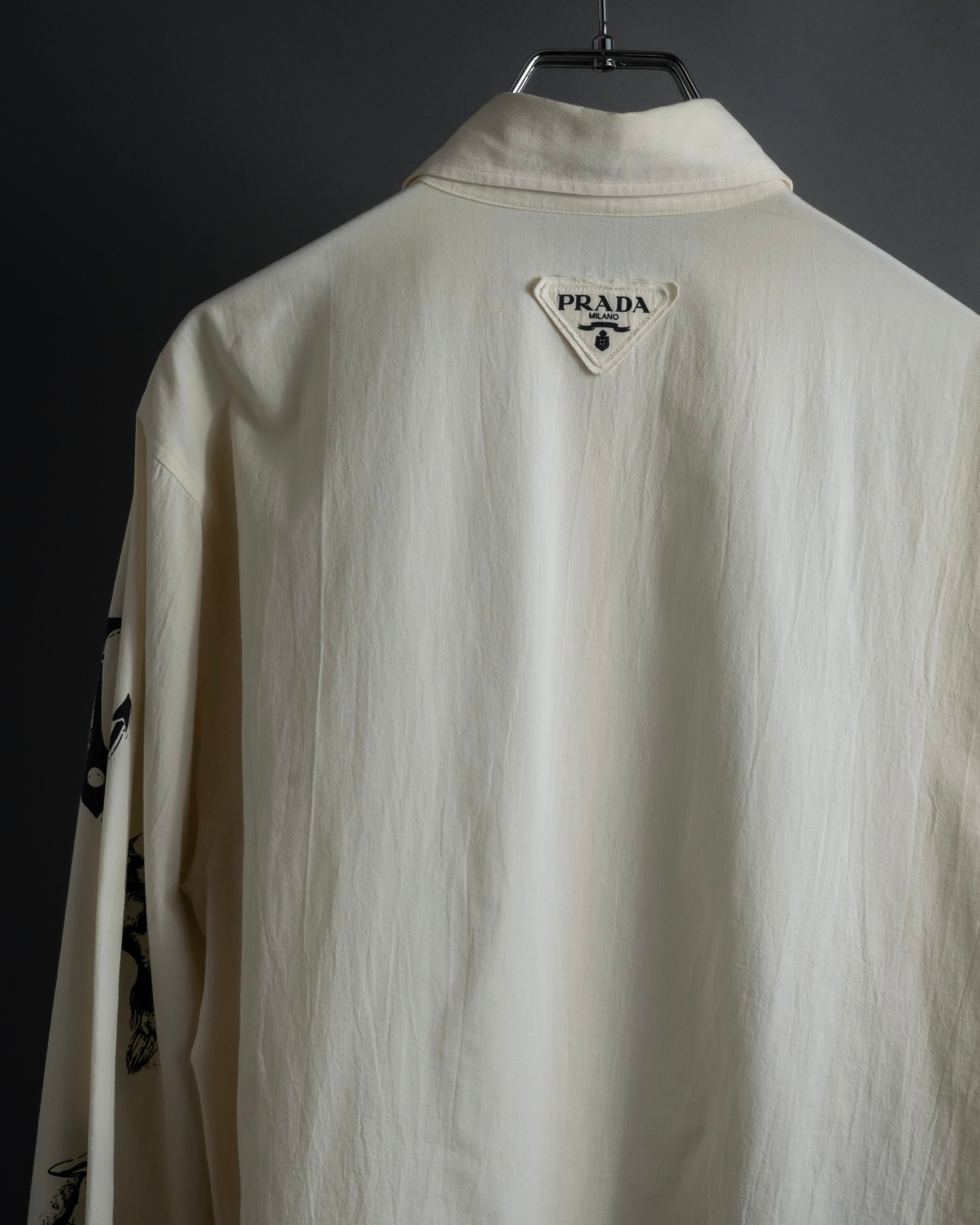 "PRADA" 22SS Sea fable motif print oversized shirt