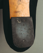 "LOEWE" 80's-00's Black suede loafer pumps