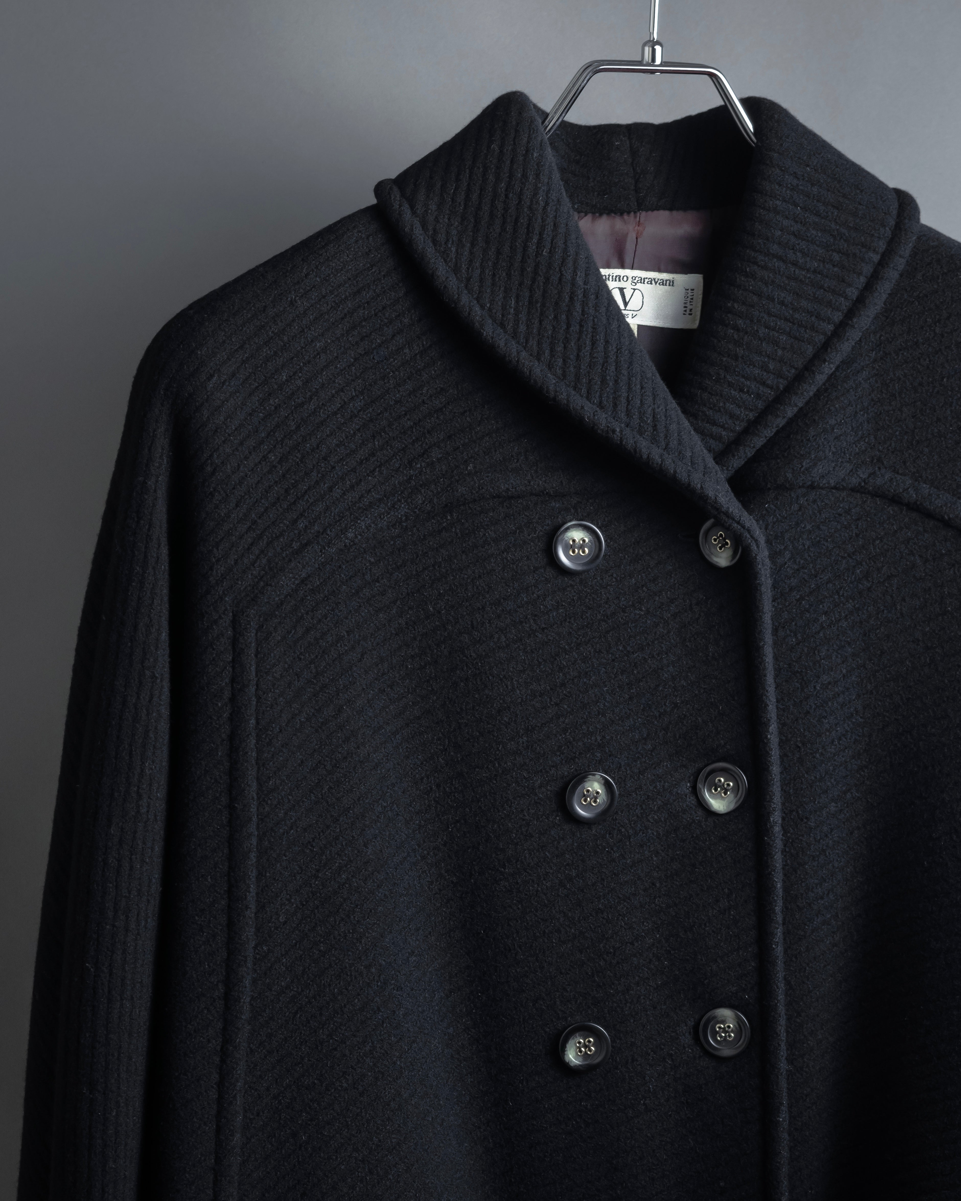 "Valentino Garavani"Shawl collar A-line silhouette long coat