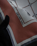 "CELINE" Horse-drawn carriage design silk scarf