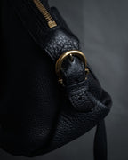 “Salvatore Ferragamo” 2000’s Pebbled leather turn lock bag