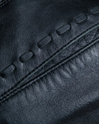 "BALMAIN" Braided detail lamb leather zip-up vest