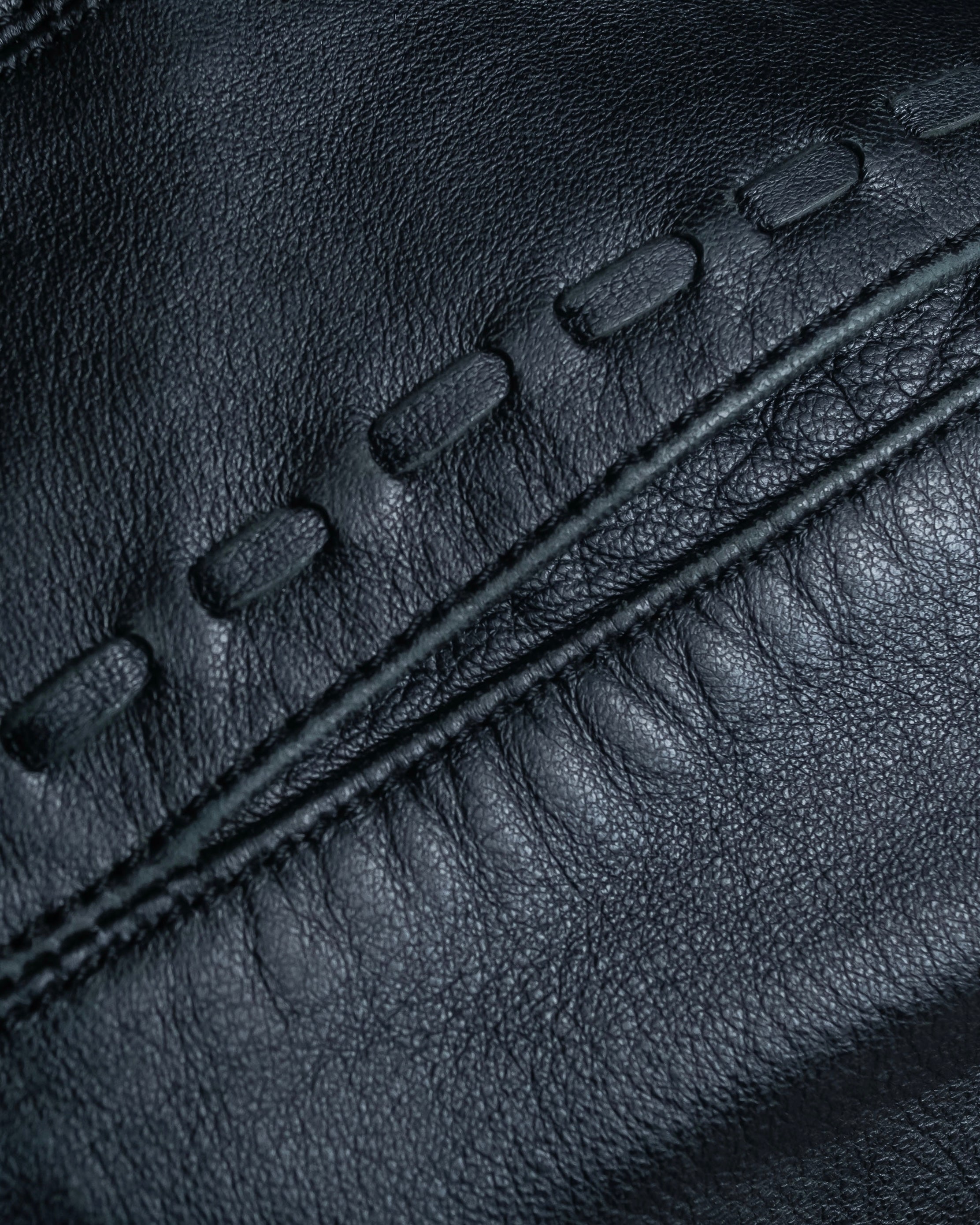 "BALMAIN" Braided detail lamb leather zip-up vest