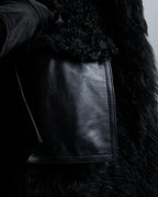 -SPECIAL- "GUCCI" 90's-00's Leather combination fur long coat