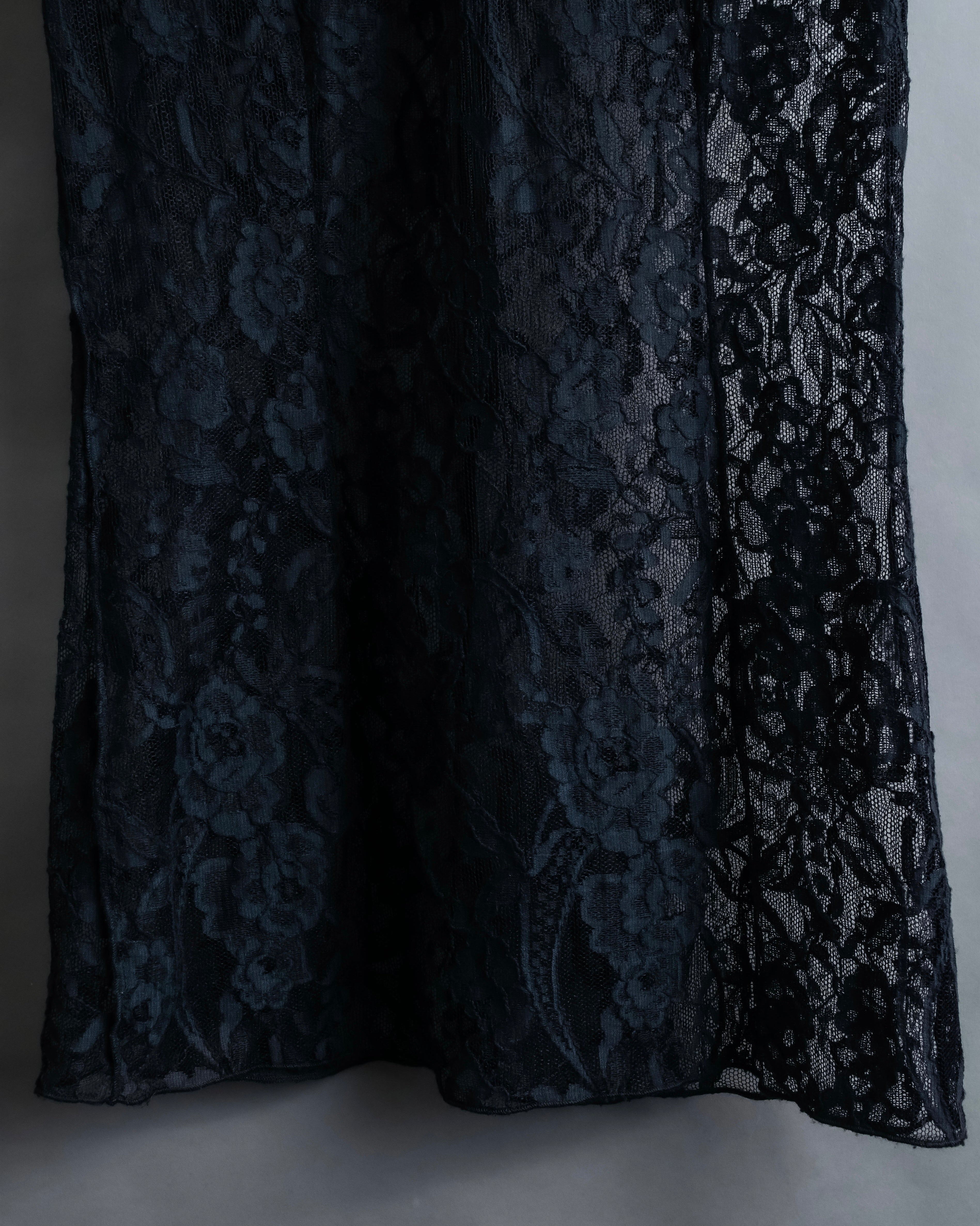 "D&amp;G" Botanical pattern lace shift dress