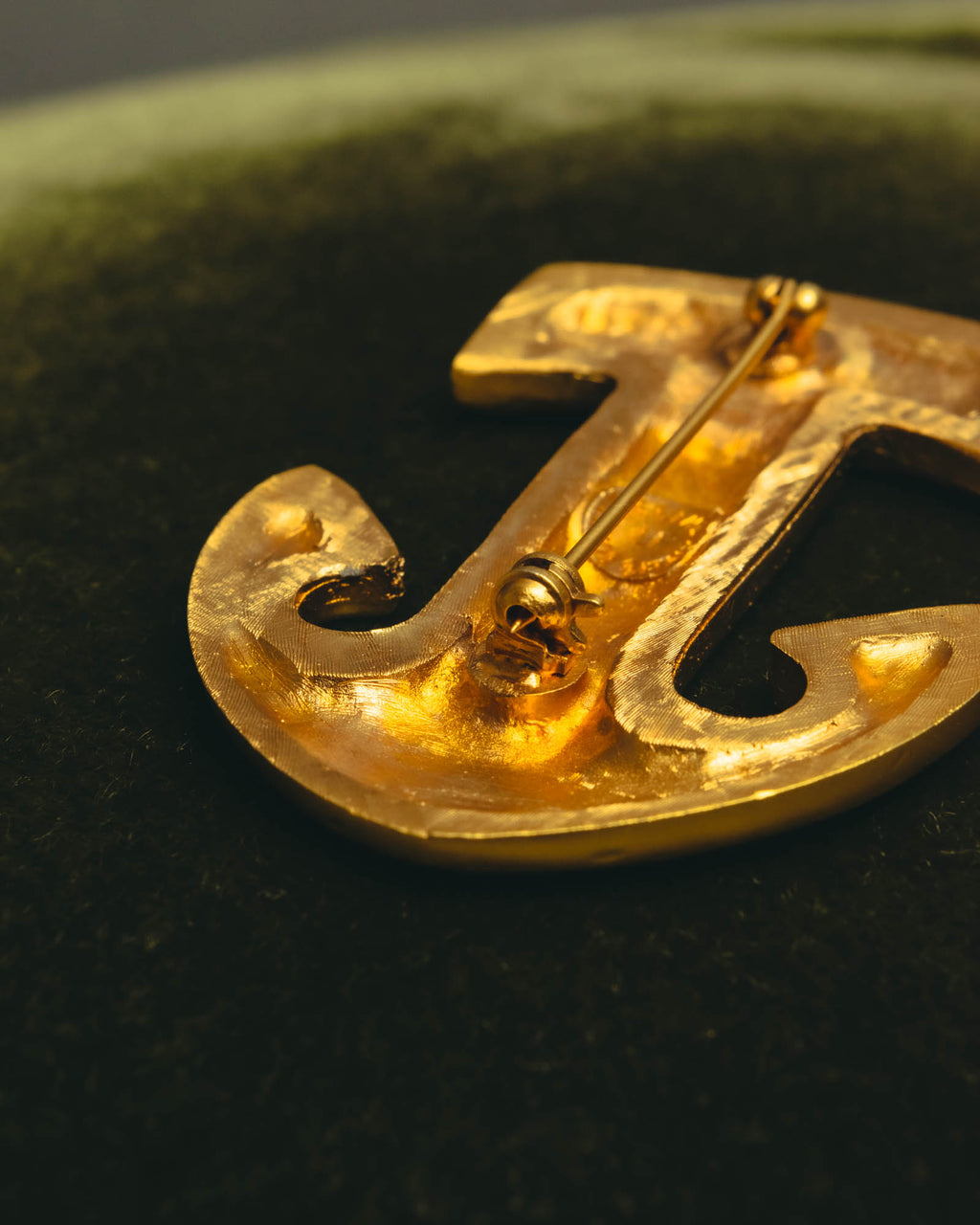 “CELINE” Late 80’s-90’s anchor motif gold brooch