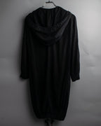 "CELINE" Gathered design hooded double zipper dress