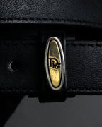 "Christian Dior" Logo buckle slim leather belt