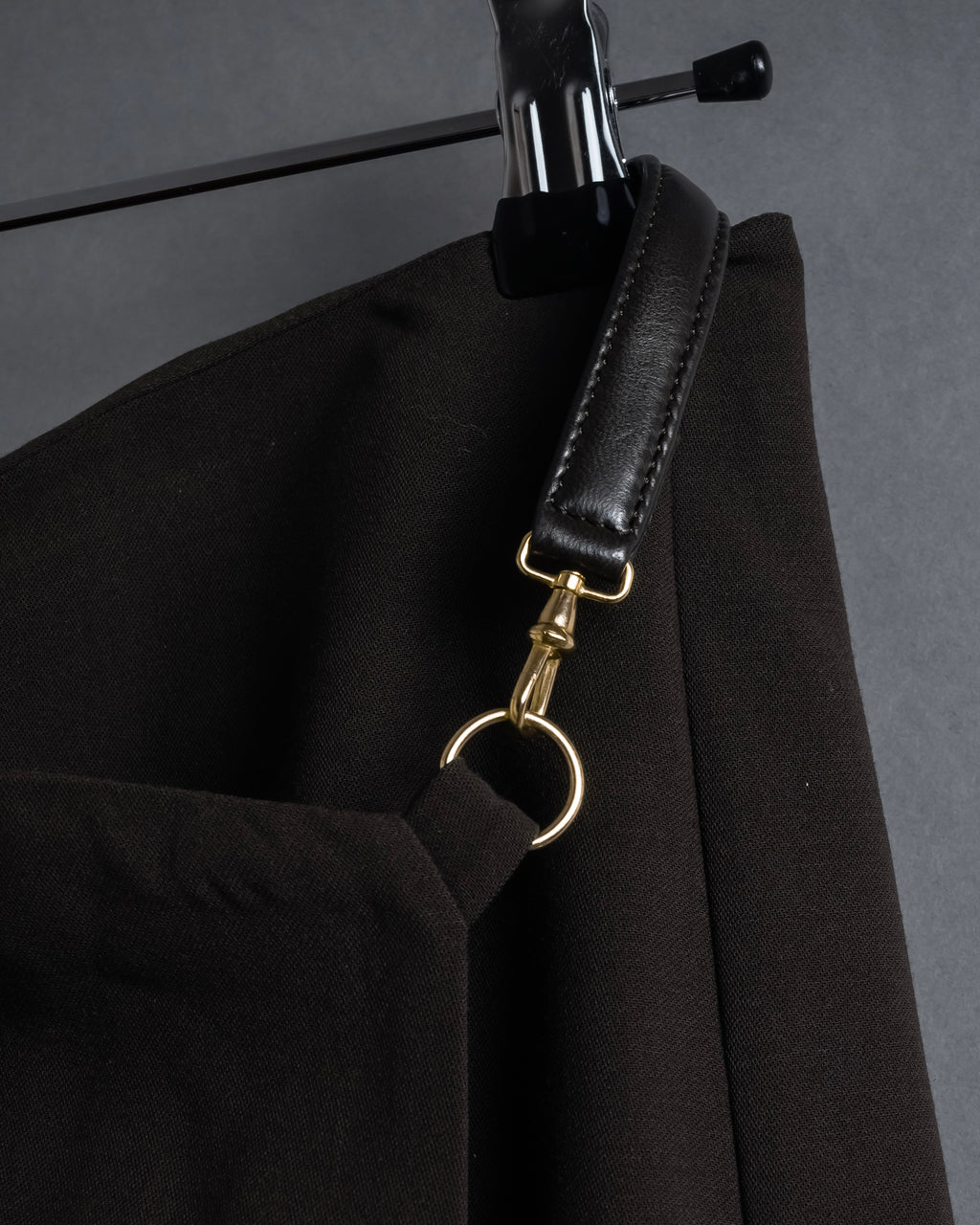 "HERMES" 90's Gold parts design derived from horse tack flared skirt