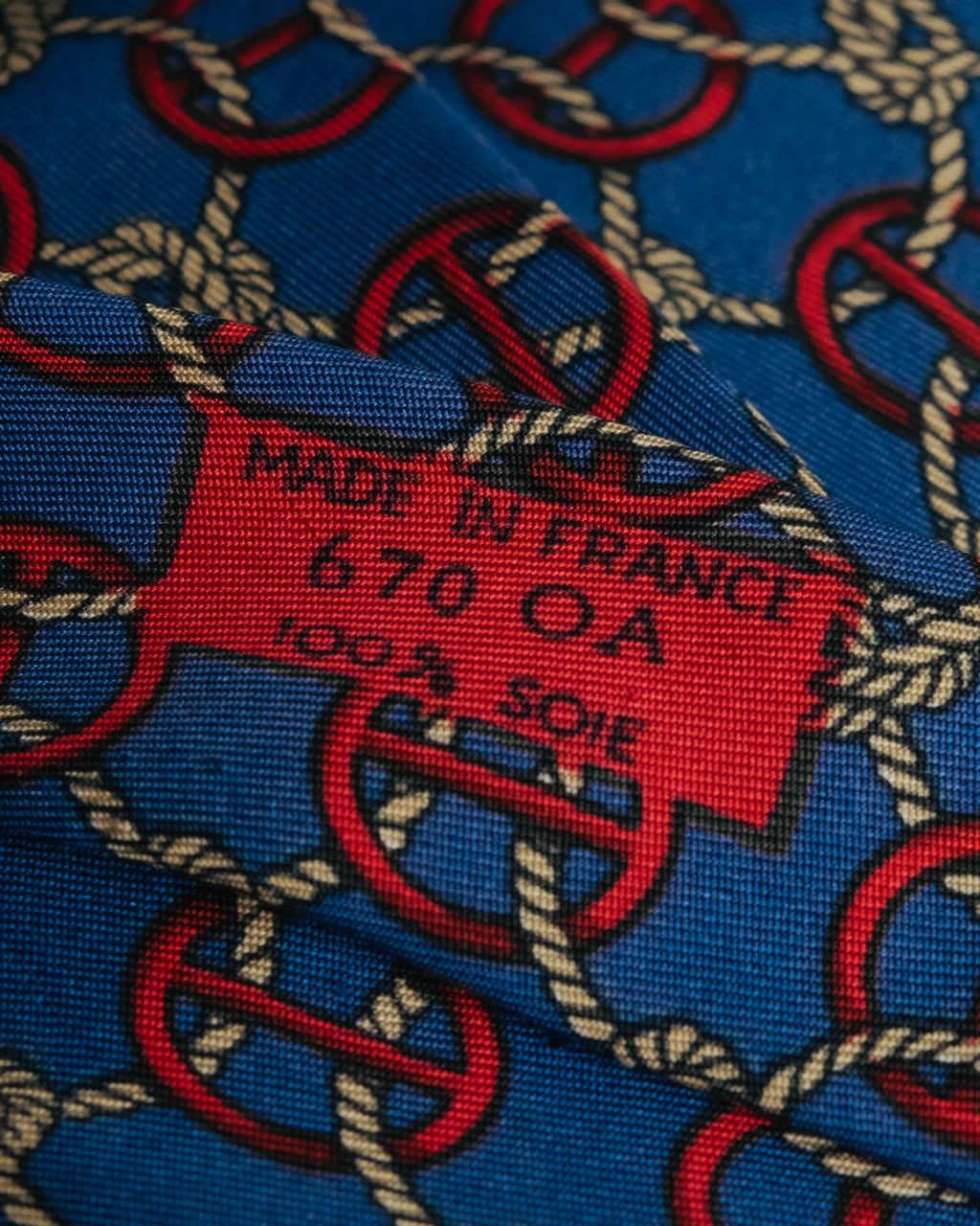 “HERMÈS” 90’s Rope and H motif silk tie
