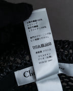 "Christian Dior" Raffia ribbon design paper fiber hat