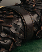 -SPECIAL- “Salvatore Ferragamo” 00’s-10’s Leather scale appliqué gancini shoulder bag