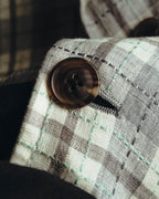 -SPECIAL- "Hermès" 10's Textured linen blend check blazer