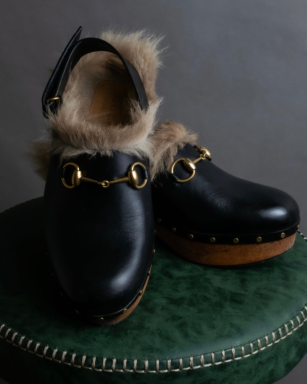 "GUCCI" Horsebit design Princetown heeled loafers