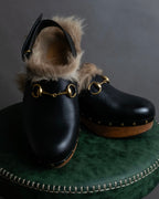 "GUCCI" Horsebit design Princetown heeled loafers