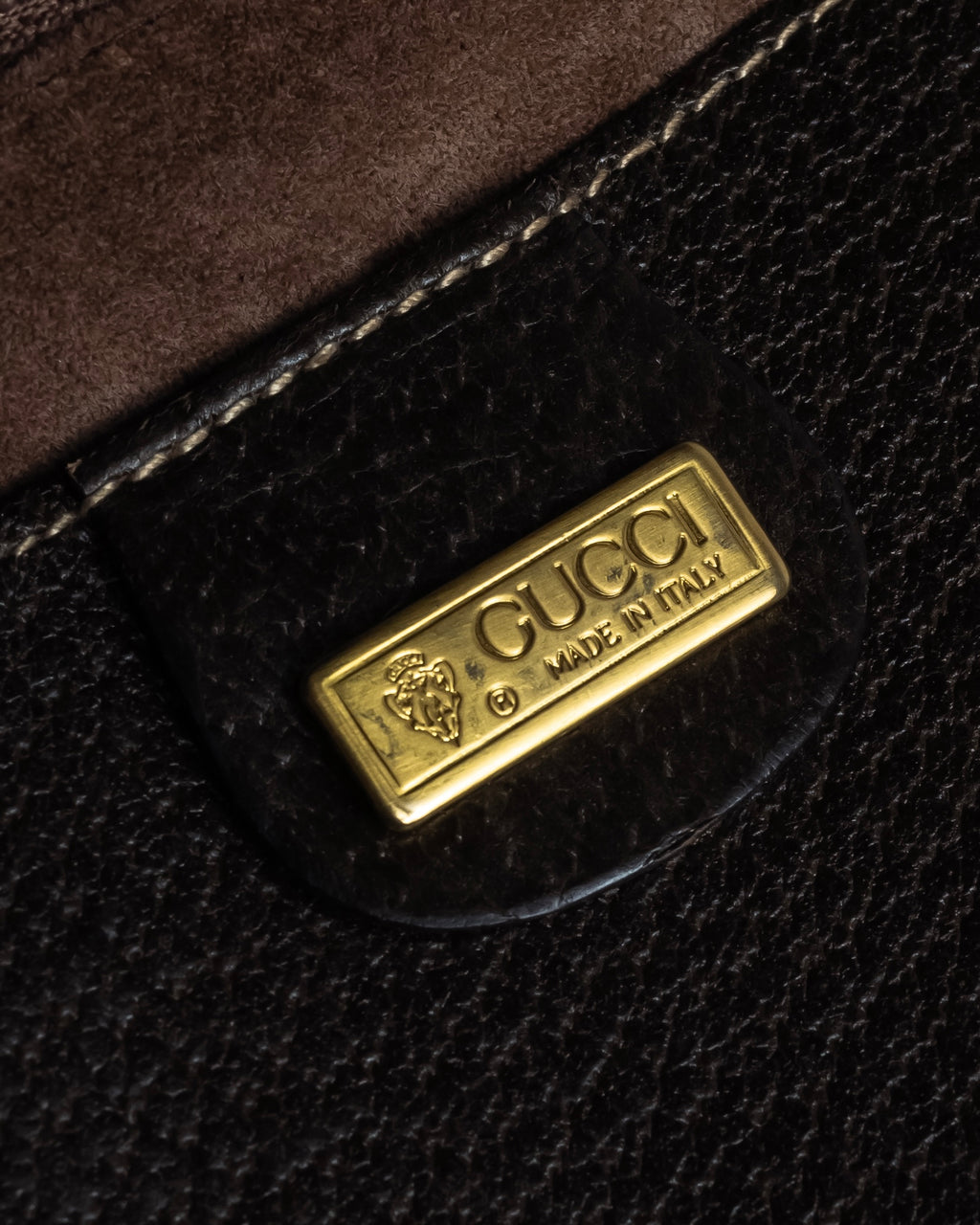 -SPECIAL- "GUCCI"  1980-1986's Inherited model grained leather bamboo bag