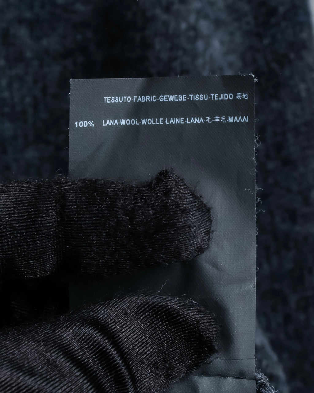 "Saint Laurent" Long-haired wool charcoal tone knit pullover