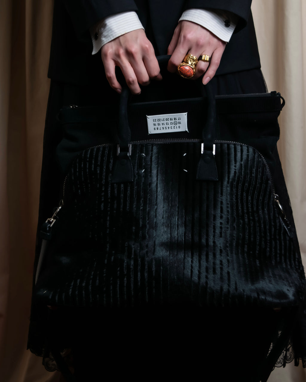 "MAISON MARGIELA" 5AC Harako leather corduroy combination 2way bag