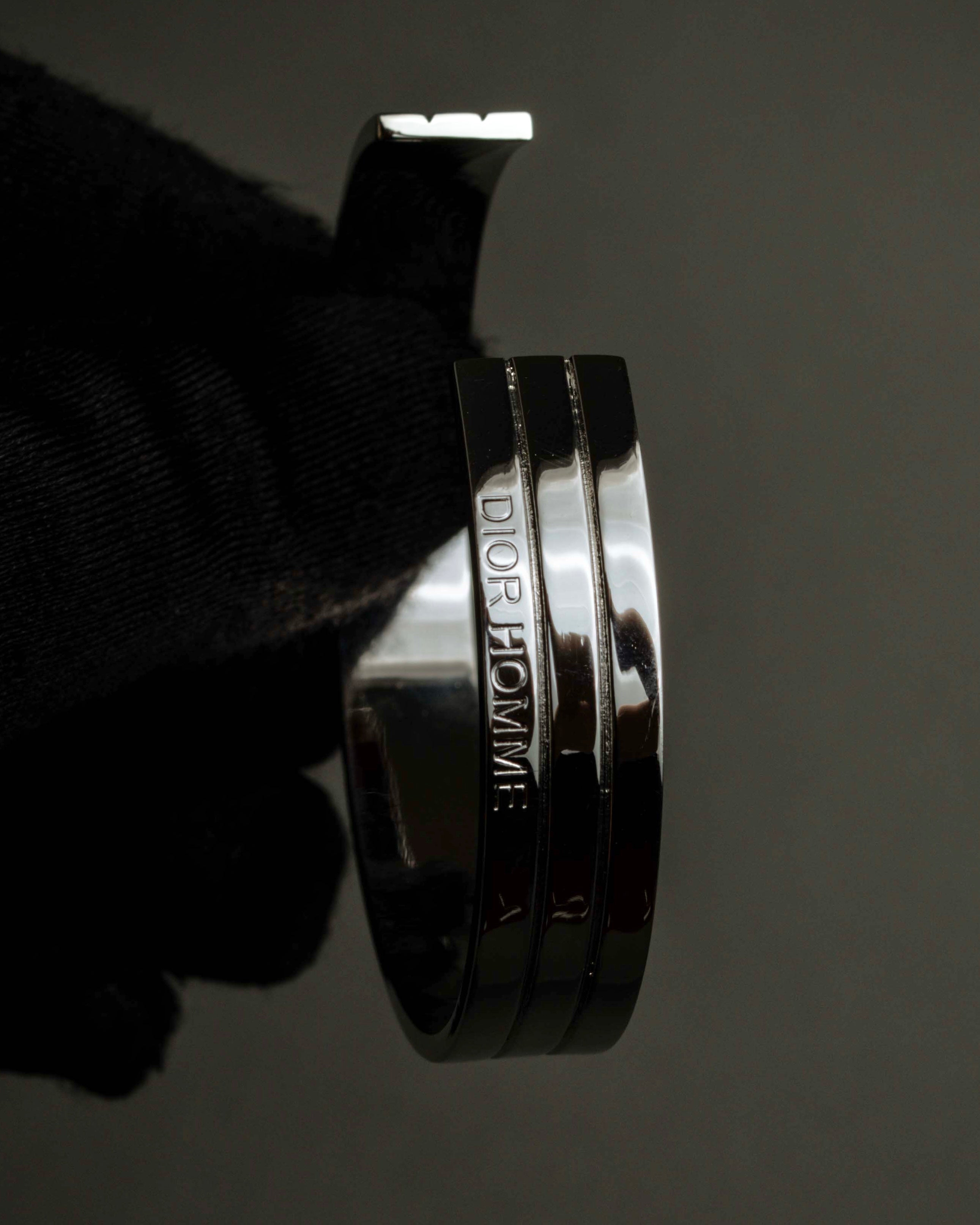 "DIOR HOMME" Logo engraved silver bangle